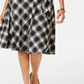 Charter Club Women's Plaid V Neck Dress Black Size XX-Large