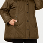 Madden Girl Junior's Hooded Faux Fur Trim Parka Olive  Size M