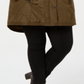 Madden Girl Junior's Hooded Faux Fur Trim Parka Olive  Size M
