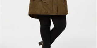 Madden Girl Junior's Hooded Faux Fur Trim Parka Olive  Size M