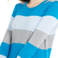 Maison Jules Women's Color Block Long Sleeve Jewel Neck T-Shirt Sweater Green Size Small