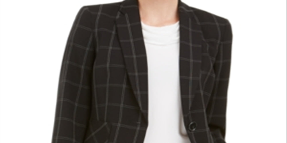 Kasper Women's Striped Blazer Jacket Black Size 4 Petite