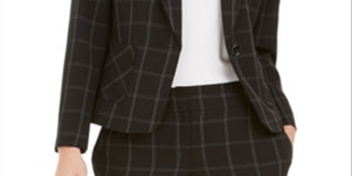 Kasper Women's Striped Blazer Jacket Black Size 4 Petite