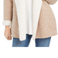 Style & Co Women's Hooded Sherpa Lined Cardigan Brown Size M