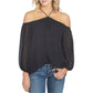 1.STATE Women's Off the Shoulder Halter Neck Blouse Black