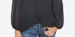 1.STATE Women's Off the Shoulder Halter Neck Blouse Black