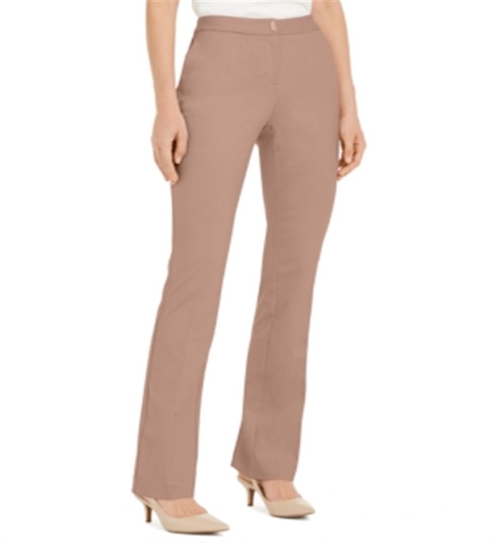 Alfani Women's Hardware Waist Trouser Pants Pink Size 12 Petite