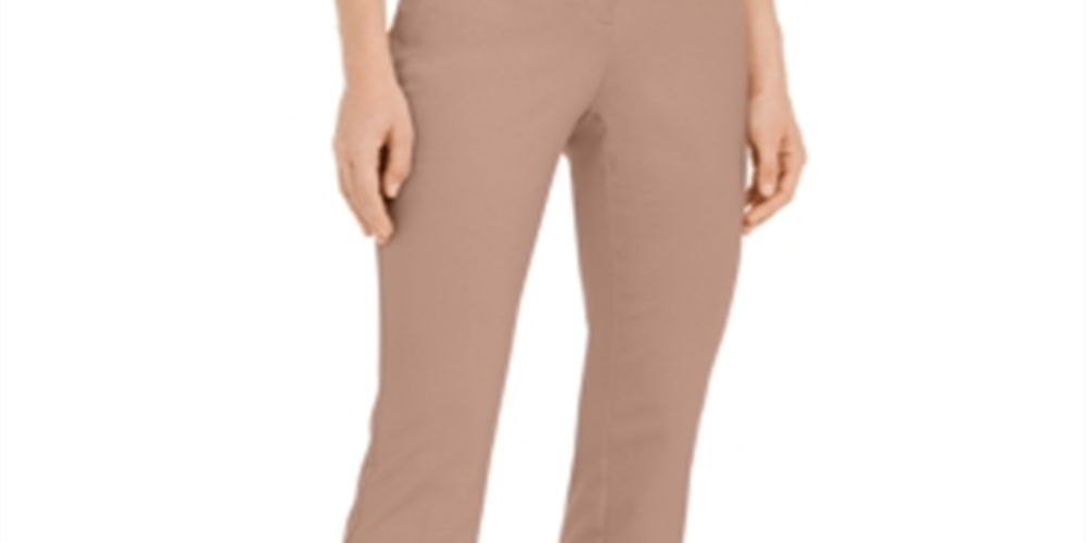 Alfani Women's Hardware Waist Trouser Pants Pink Size 12 Petite