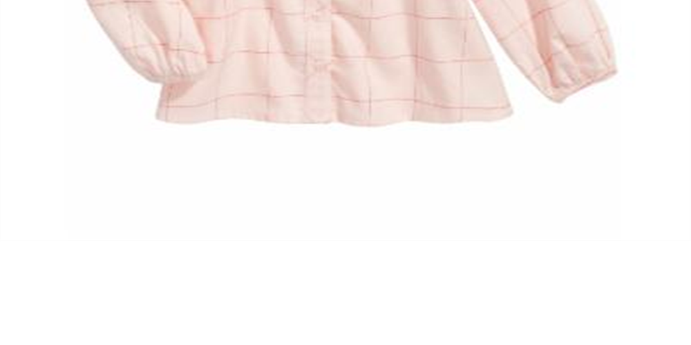 First Impressions Infant Girl's Cotton Ruffle trim Windowpane Top Pink Size 18 Months