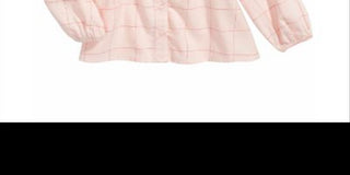 First Impressions Infant Girl's Cotton Ruffle trim Windowpane Top Pink Size 18 Months