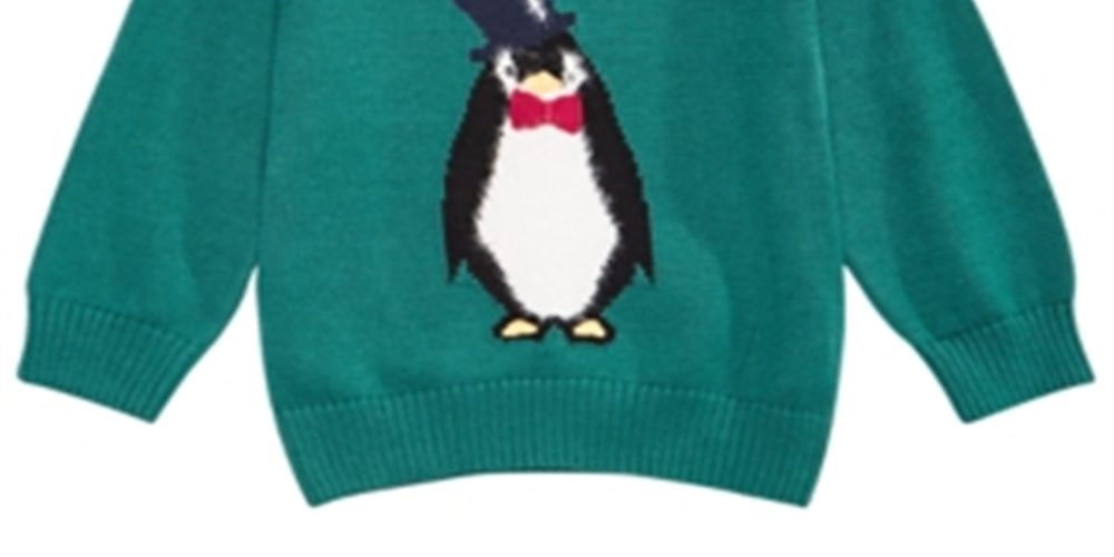 First Impressions Infant Boy's Penguin Sweater Green Size 6-9 Months