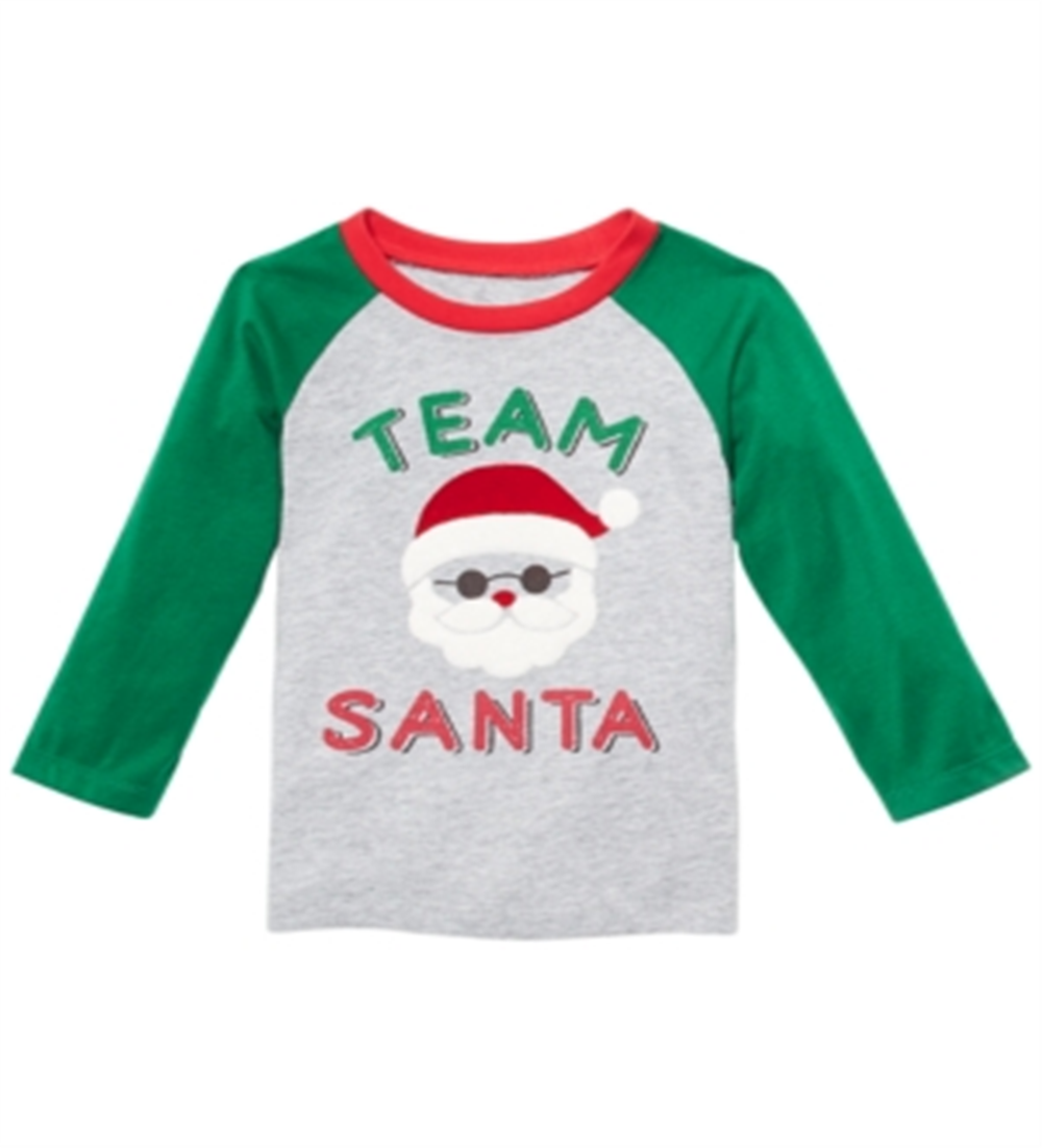 First Impressions Baby Boy's Team Santa Print T-Shirt Gray Size 0-3 MONTHS