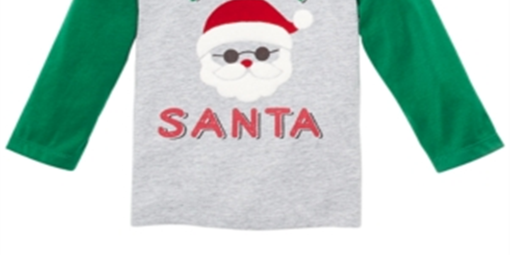 First Impressions Baby Boy's Team Santa Print T-Shirt Gray Size 0-3 MONTHS