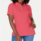Karen Scott Women's Cotton Polo Shirt Coral Size Small