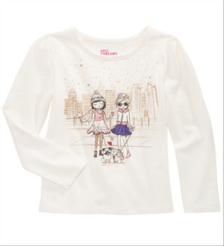 Epic Threads Little Girl's City Friends Glitter T-Shirt White Size 5