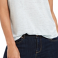 Style & Co Women's Burnout V Neck T-Shirt Blue Size X-Large