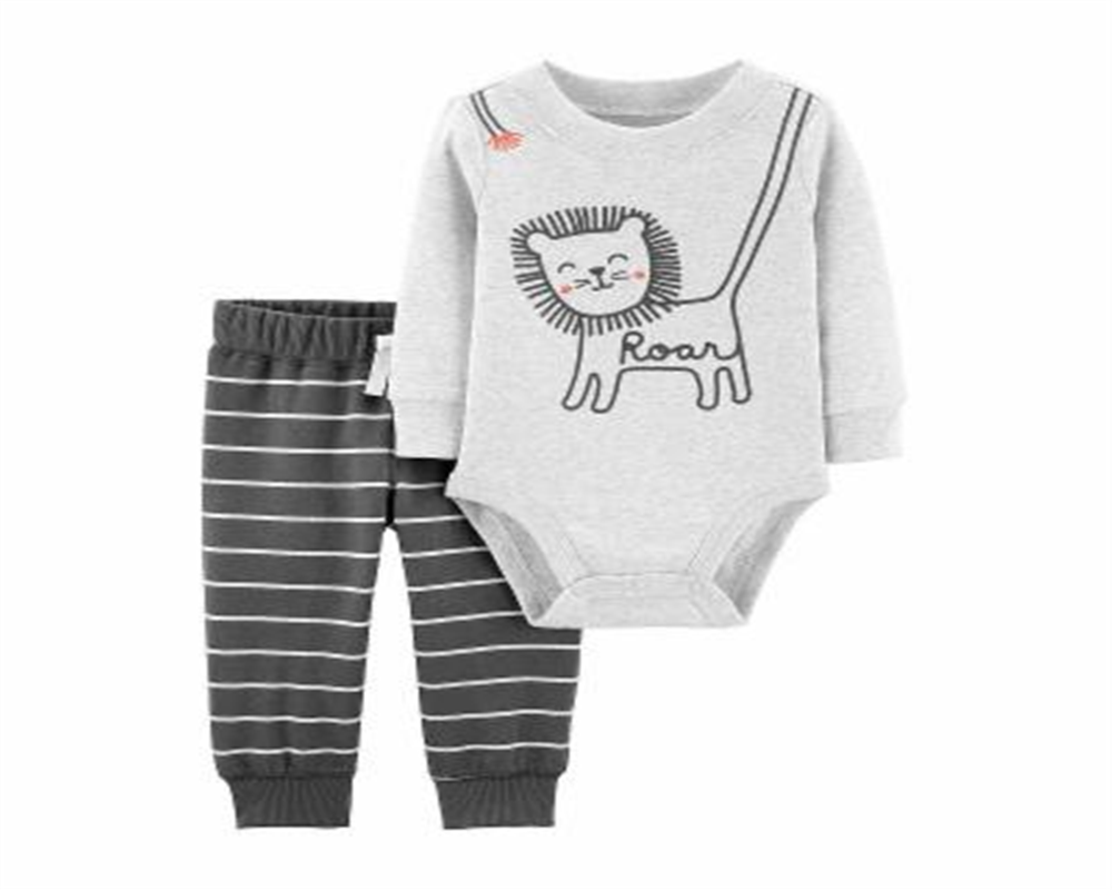 Carter's Boy's 2 Piece Lion Bodysuit & Pants Set Heather Gray Size 24 Months