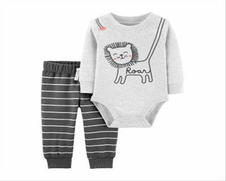 Carter's Boy's 2 Piece Lion Bodysuit & Pants Set Heather Gray Size 24 Months