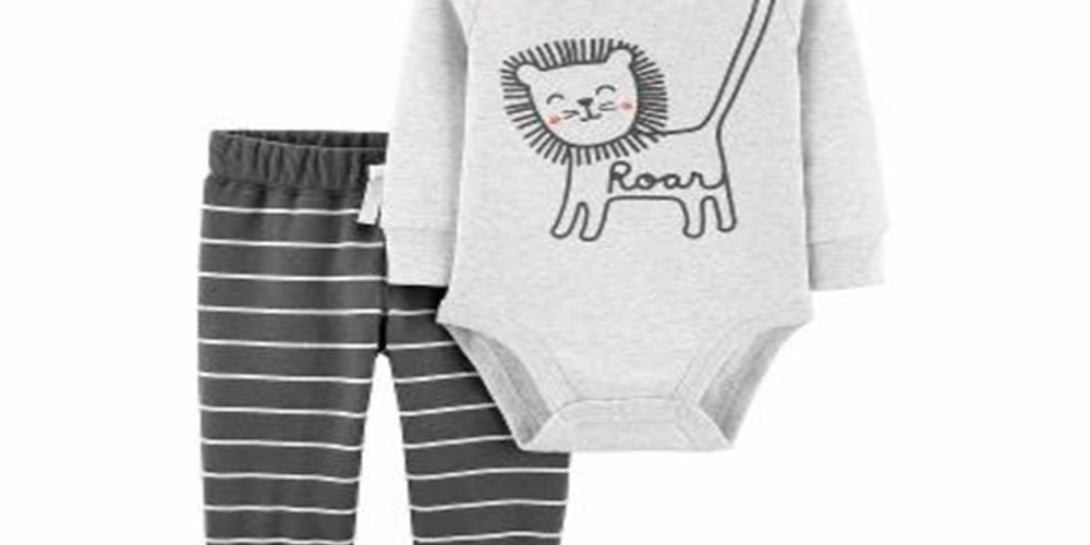 Carter's Boy's 2 Piece Lion Bodysuit & Pants Set Heather Gray Size 24 Months