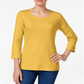 Karen Scott Women's Scoop Neck Top Yellow Size XL