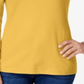 Karen Scott Women's Scoop Neck Top Yellow Size XL