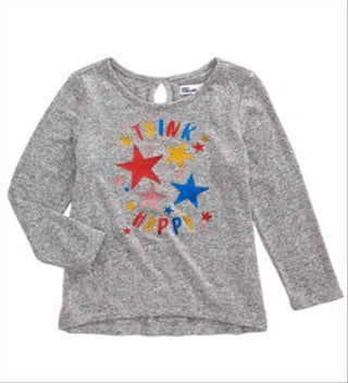 Epic Threads Toddler Girl's Happy Thoughts T-Shirt Gray Size 4T