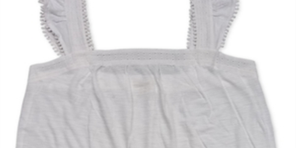 Style & Co Women's Square Neck Embroidered Flutter Strap Tank Top White Size Small