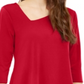 Alfani Women's Asymmetrical Envelope Hem Top Red Size Petite L