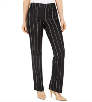 Charter Club Women's Denim Pinstriped Trousers Black Size 14