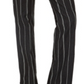 Charter Club Women's Denim Pinstriped Trousers Black Size 14
