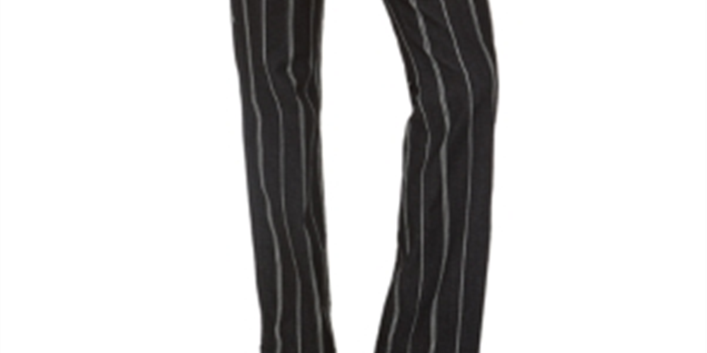Charter Club Women's Denim Pinstriped Trousers Black Size 14