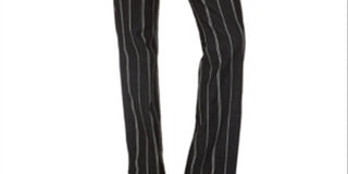 Charter Club Women's Denim Pinstriped Trousers Black Size 14