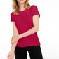 Maison Jules Women's Tie Back Solid T-Shirt Red Size XX-Large