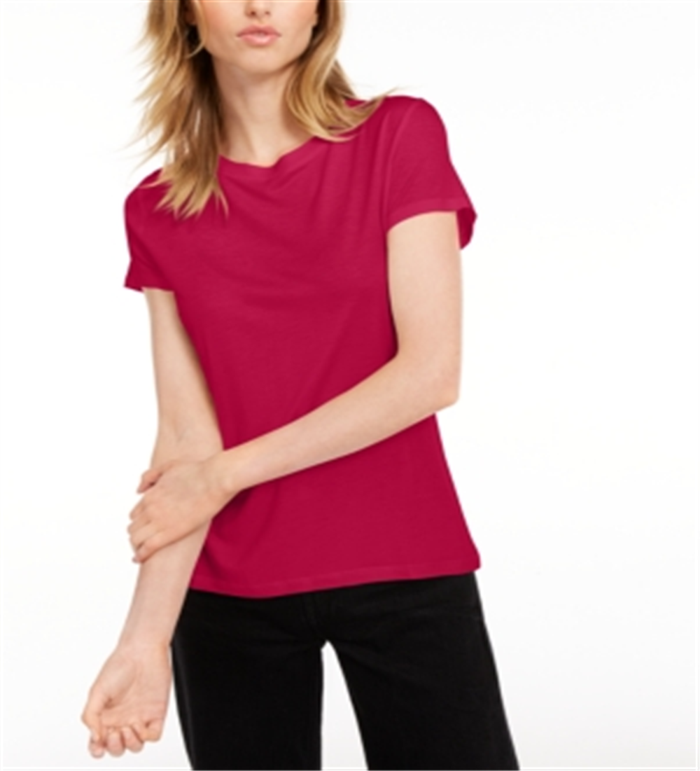 Maison Jules Women's Tie Back Solid T-Shirt Red Size XX-Large