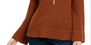 Style & Co Women's Boxy Knit Pullover Sweater Brown Size Medium