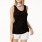 Maison Jules Women's Scoop Neck Tank Black Size XX-Large