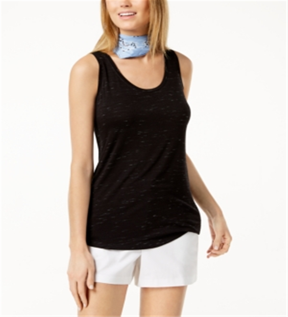 Maison Jules Women's Scoop Neck Tank Black Size XX-Large