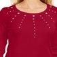 Karen Scott Women's Cotton Grommet Embellished Top Red Size Small
