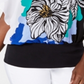 JM Collection Women's Printed Banded Hem Top Black Size Small