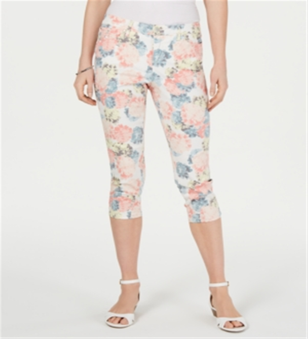 Charter Club Women's Lush Petals Capri Pants White Size 6 Petite