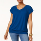 JM Collection Women's Blouson T-Shirt Blue Size XX-Large