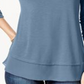 Style & CoWomen's Slub Three Quarter Sleeves Knit Top Blue Size Medium