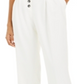 Bar III Women's Button Front Pleated Pants White Size 2