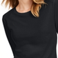 Maison Jules Women's 3/4 Sleeve Solid T-Shirt Black Size X-Small