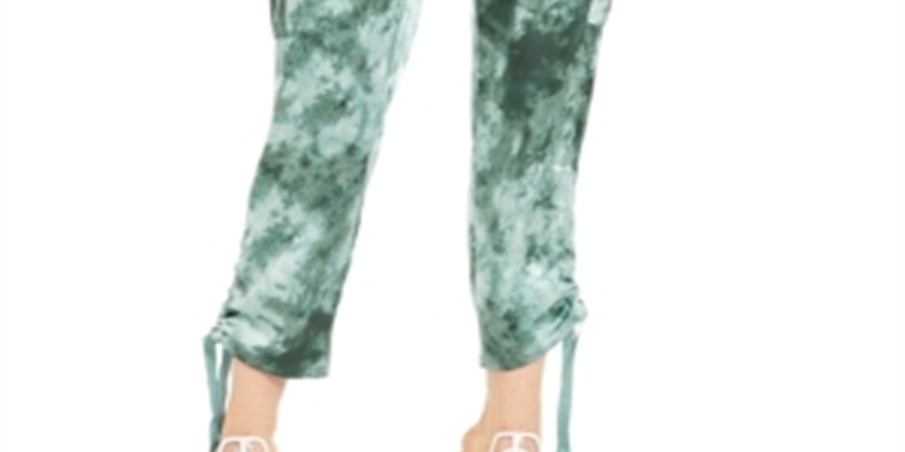 INC International Concepts Women's Tie Dye Joggers Green Size M