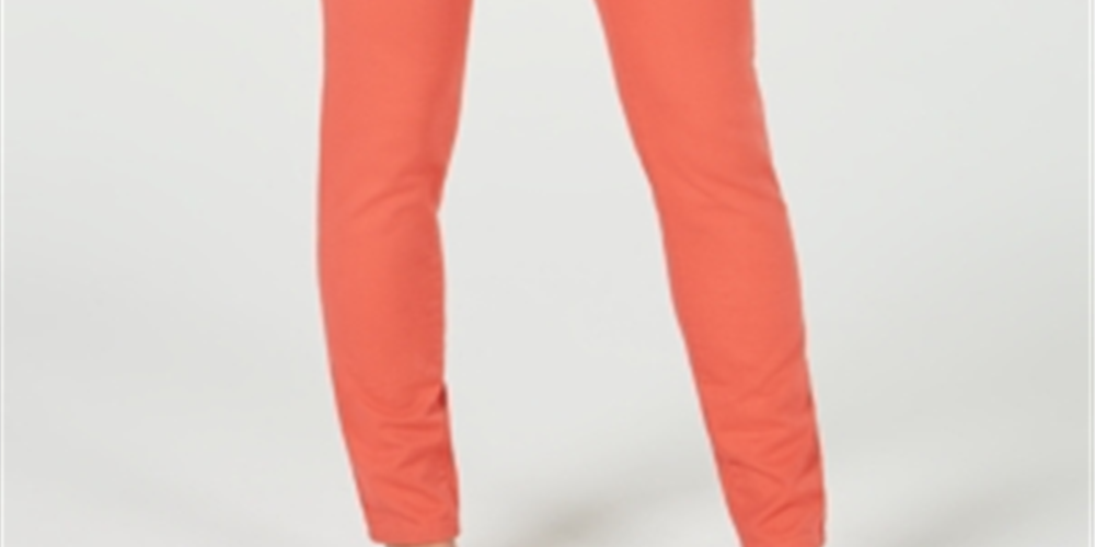 Charter Club Women's Bristol Skinny Ankle Jeans Orange Size 14 Petite