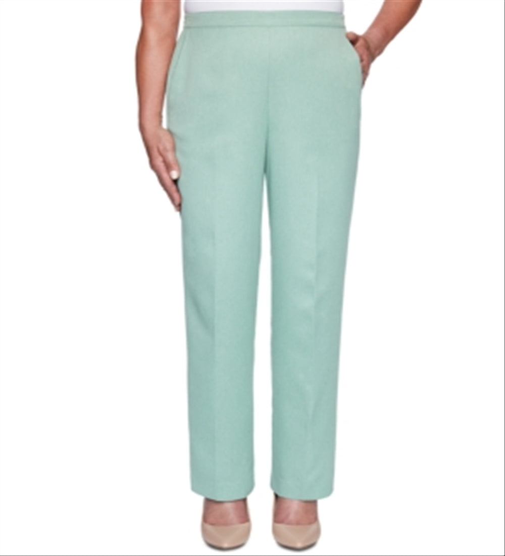 Alfred Dunner Women's Lake Geneva Twill Pants Green Size 18