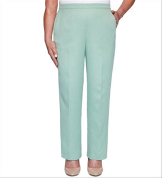 Alfred Dunner Women's Lake Geneva Twill Pants Green Size 18