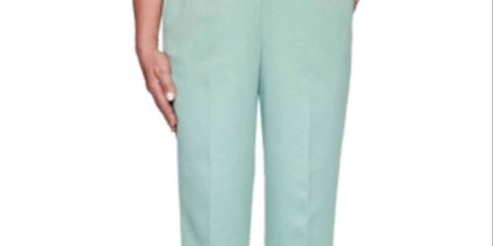 Alfred Dunner Women's Lake Geneva Twill Pants Green Size 18