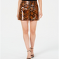 Guess Women's Yolanda Snake Print Faux Leather Mini Skirt Orange Size X-Large